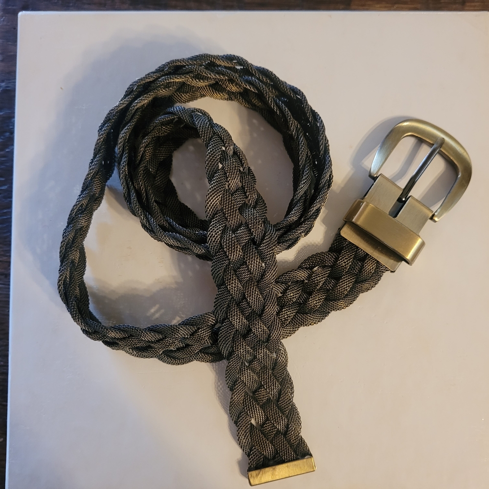 Braided Belt with Brass Buckle